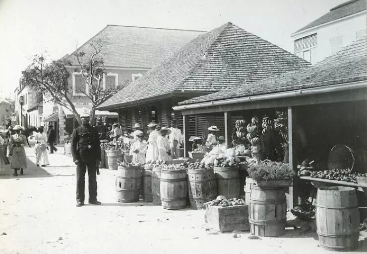 Frozen in time 19th century moments - #30 A photograph of the Market in Nassau from the 1890s