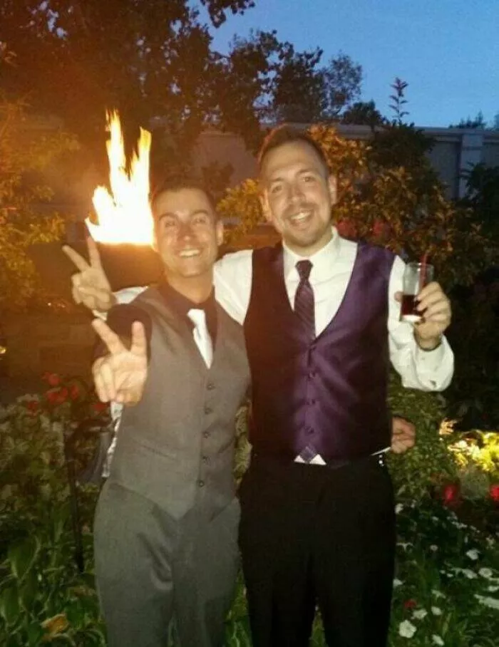 Unbelievable coincidences question reality - #16 The fire joins our peace sign in an epic photo