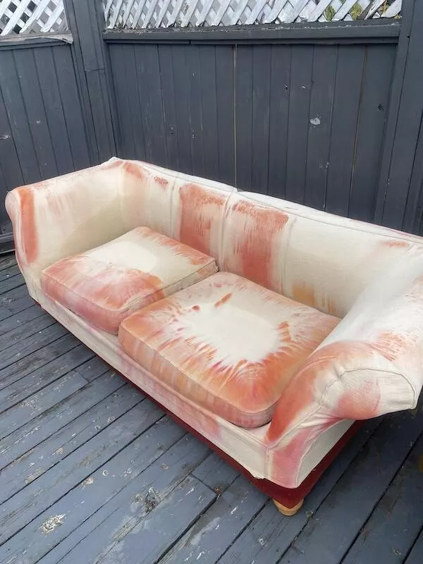 Intriguing photos a gallery of captivating shots - #3 A white couch cover turned into a crime scene after the rain