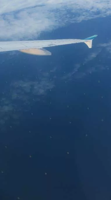 Unseen world stunning new perspectives - #9 The sight of a wind farm from a flying plane