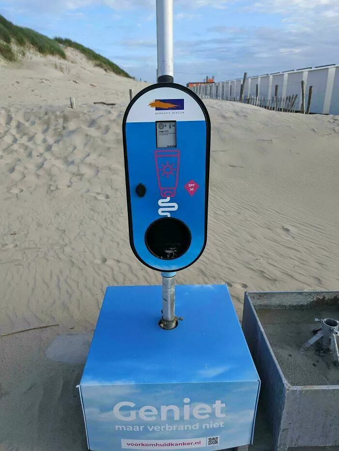 Surprising beach discoveries - #35 Free sunscreen dispensers on beaches in the Netherlands