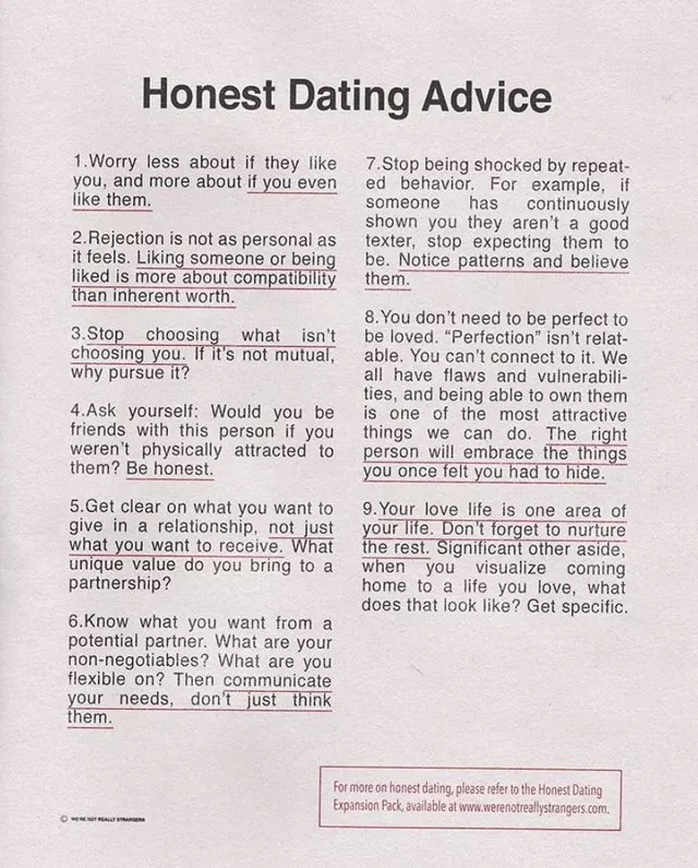 Useful guides for random everyday stuff - #11 Honest and practical dating advice