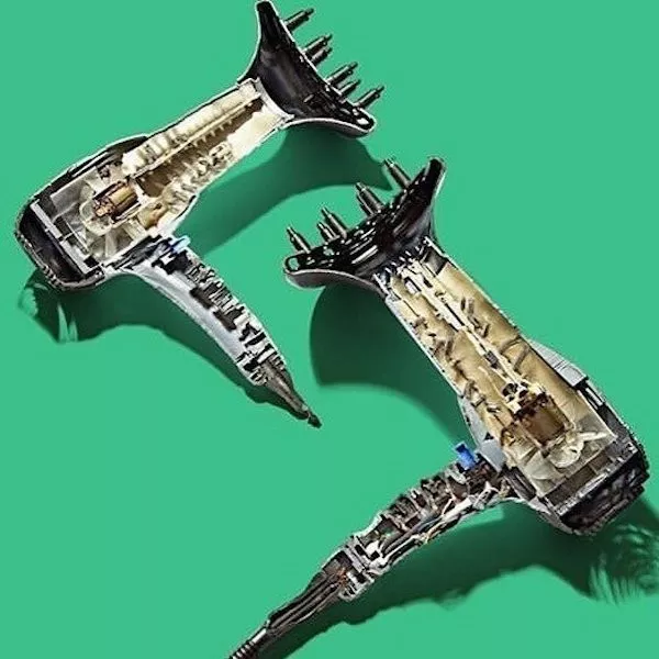 The awesome beauty of cross section pics - #16 The inner workings of a simple hair dryer