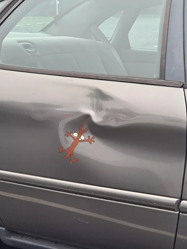 La joie est dans les petits details de la vie - #11 Un autocollant du Coyote sur cette voiture