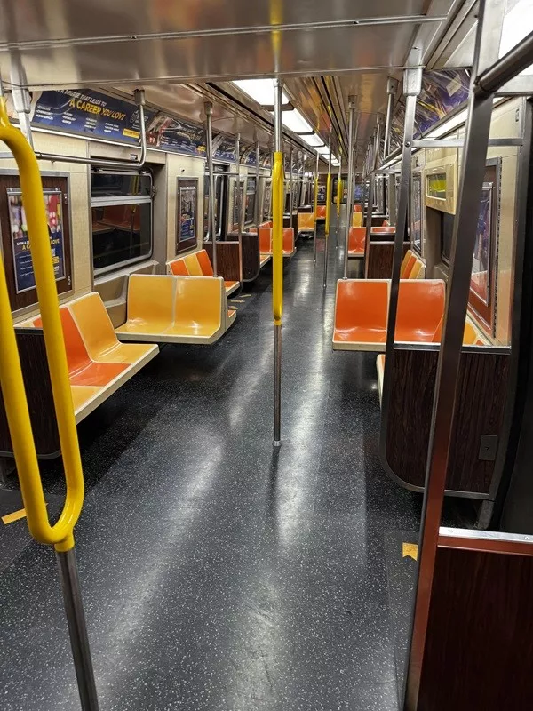 The beauty is in the little things - #16 The only person on the W train during rush hour