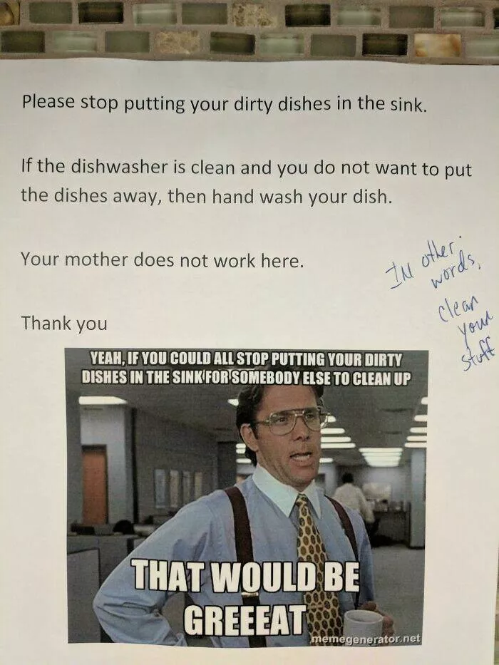 Office notes and their passive aggressive flair - #19 Office notes and their passive aggressive flair - #19