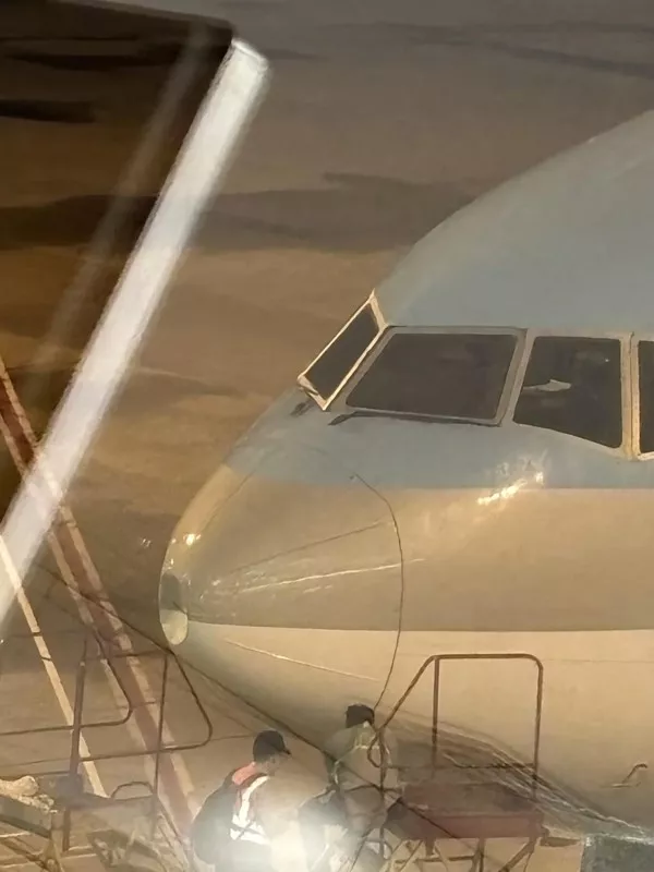 Some interesting facts and things - #15 Plane nose dented by a bird strike on landing Some interesting facts and things - #15 Plane nose dented by a bird strike on landing