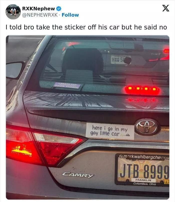 Funny bumper stickers stole the show - #1 