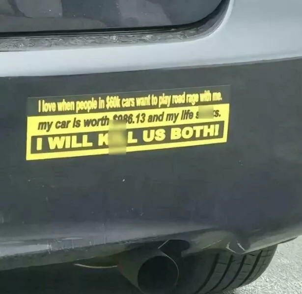 Funny bumper stickers stole the show - #12 