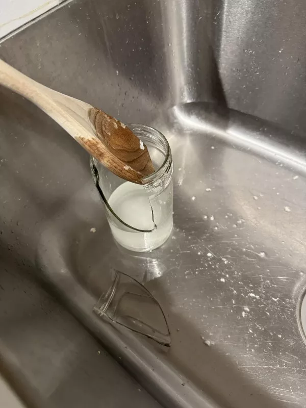Awesome interesting pics to share now - #3 This wooden spoon was left soaking in water, and it eventually shattered the glass