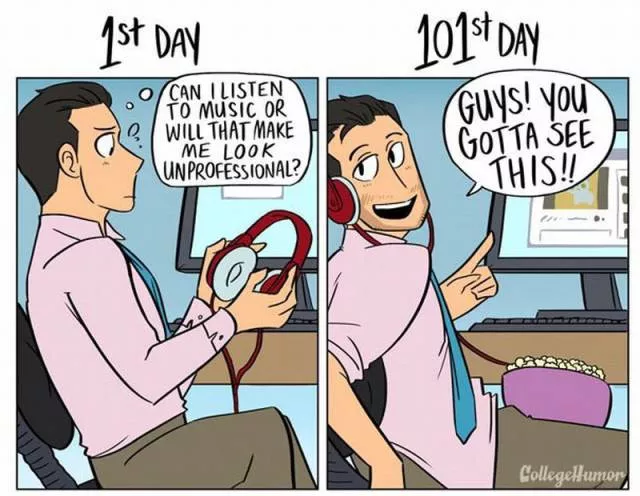 1st day of work vs 101st day