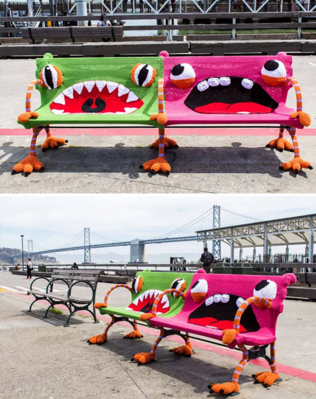 Public benches with surprising designs
